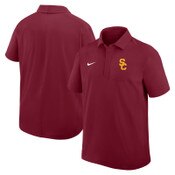 USC Trojans Men's Nike Cardinal SC Interlock Dri-FIT Coaches Woven Polo
